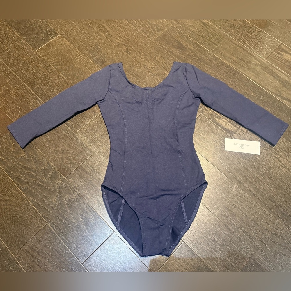 Mondor Dance NEW Matrix 3/4 Sleeve Ballet Dance Leotard Bodysuit Womens-Ink Blue